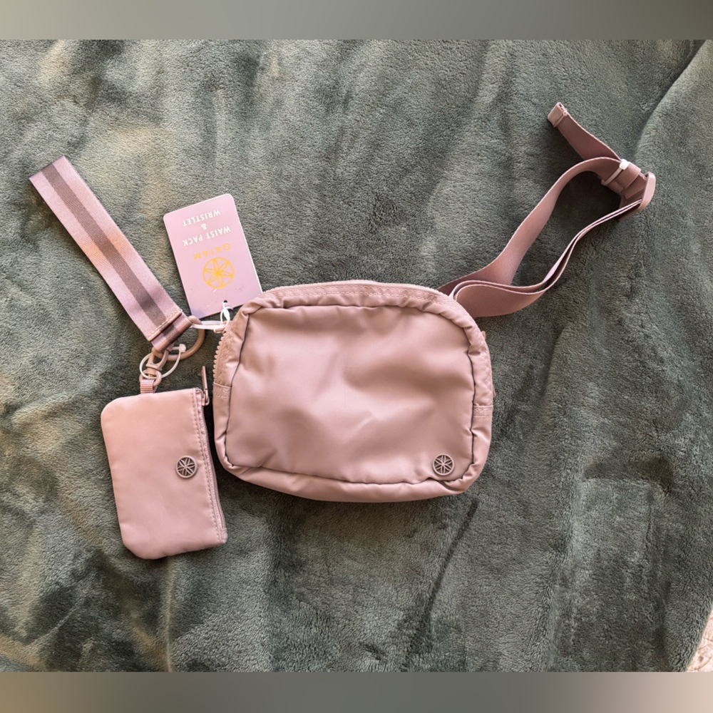 Pink Crossbody Bag with Pouch